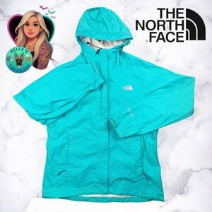 The North Face Rain Coat Womens‎ Medium HyVent 2.5L Teal Blue Waterproof Jacket